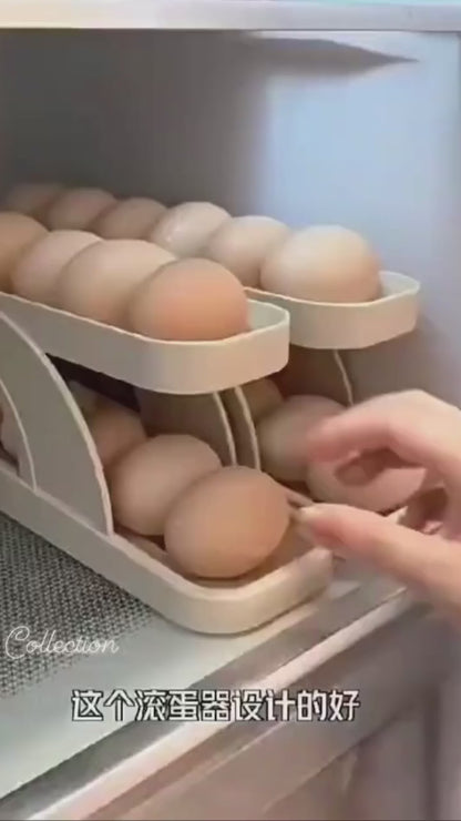 Automatically Rolling Egg Holder Container Display Rack